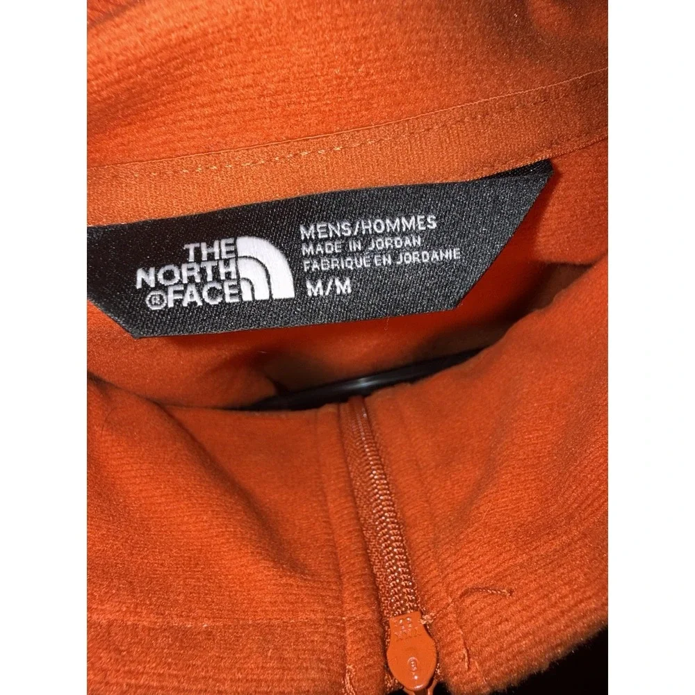 The‎ North Face Men's Orange 1/4 Zip Pullover Sweatshirt M -Long Sleeve Graphics